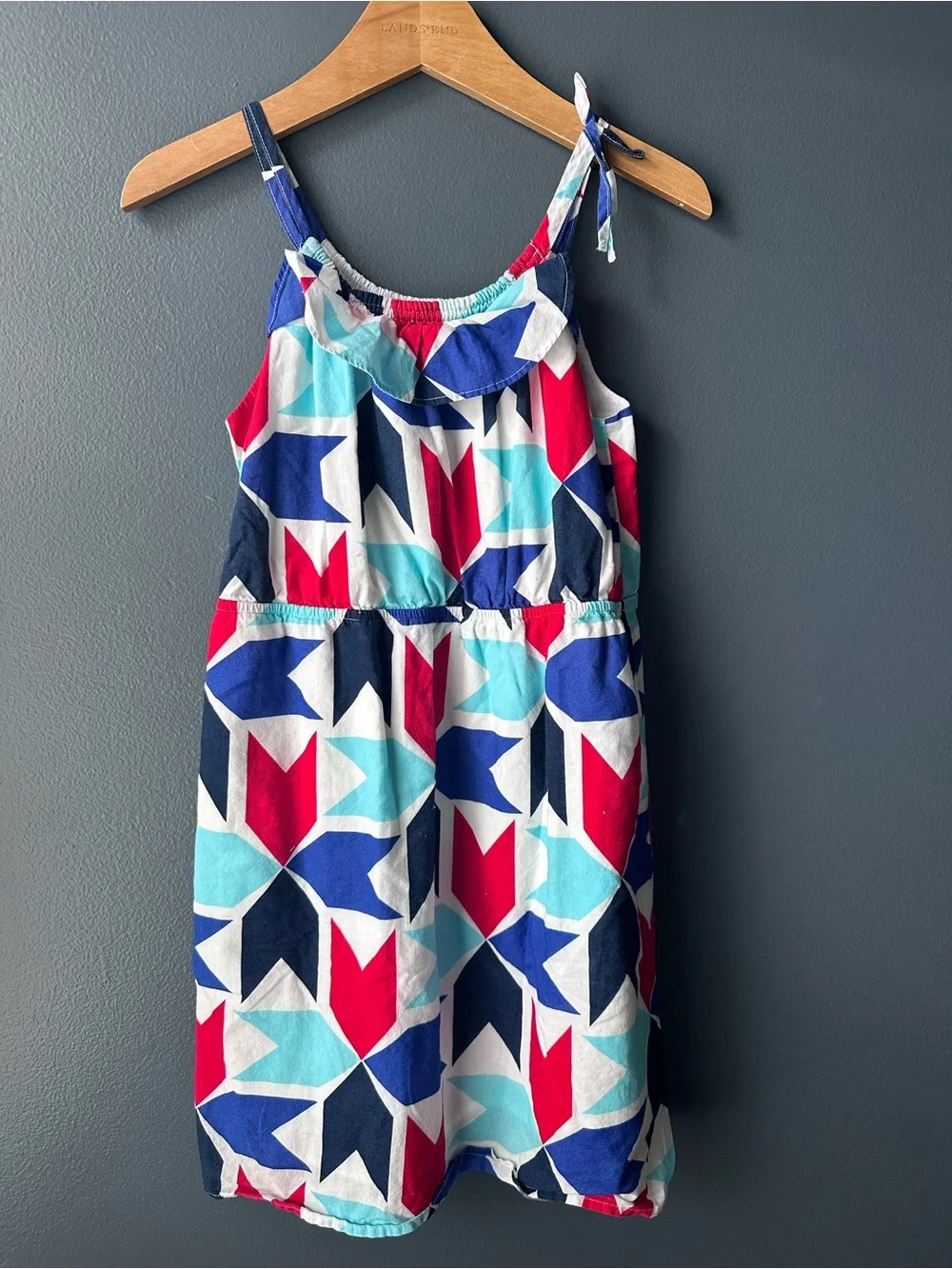 Gapkids dress Girls sundress Geometric Print Sundress Red, Navy & Aqua large